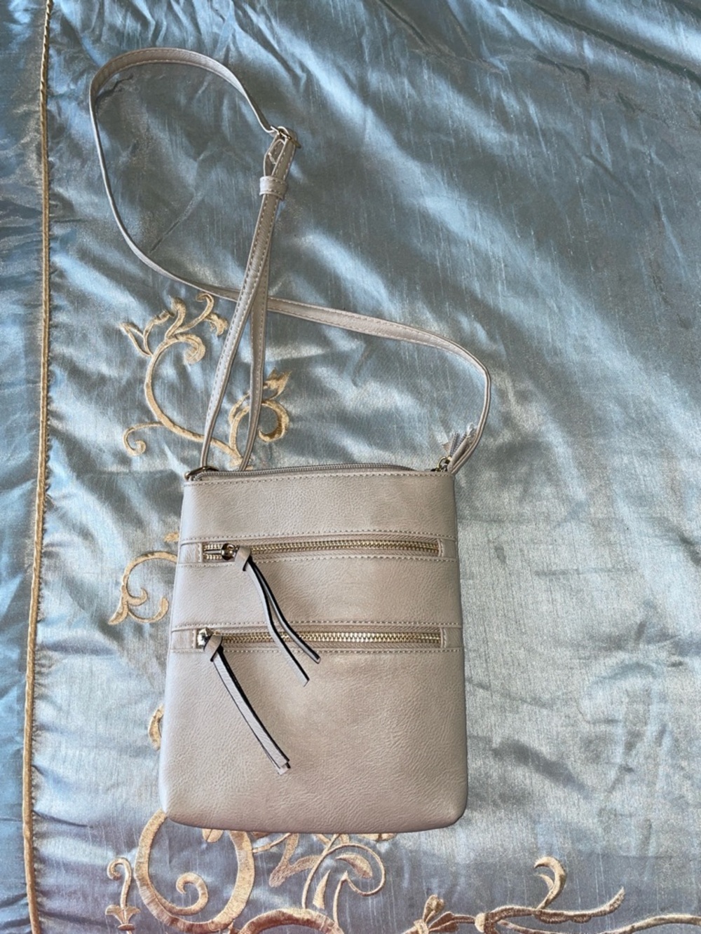Compact Crossbody Bag in Light Taupe